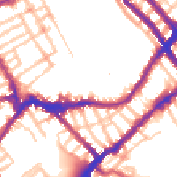 Daytime road noise heatmap for SW6 1DT