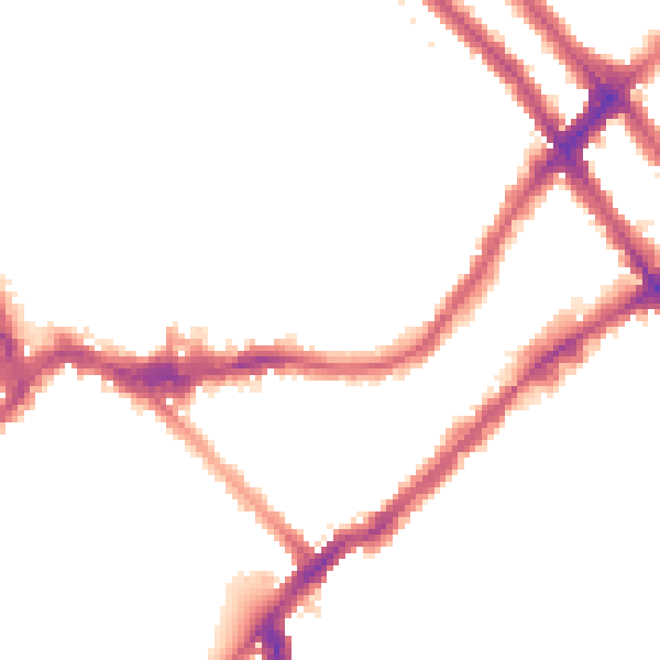 Night-time road noise heatmap for SW6 1EA
