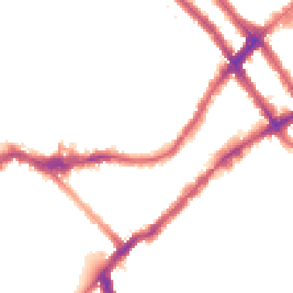Night-time road noise heatmap for SW6 1EB