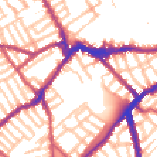 Daytime road noise heatmap for SW6 1EF