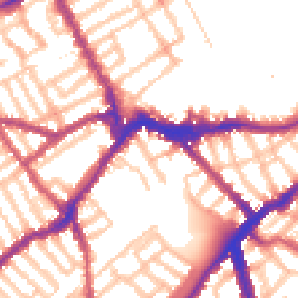 Daytime road noise heatmap for SW6 1EJ