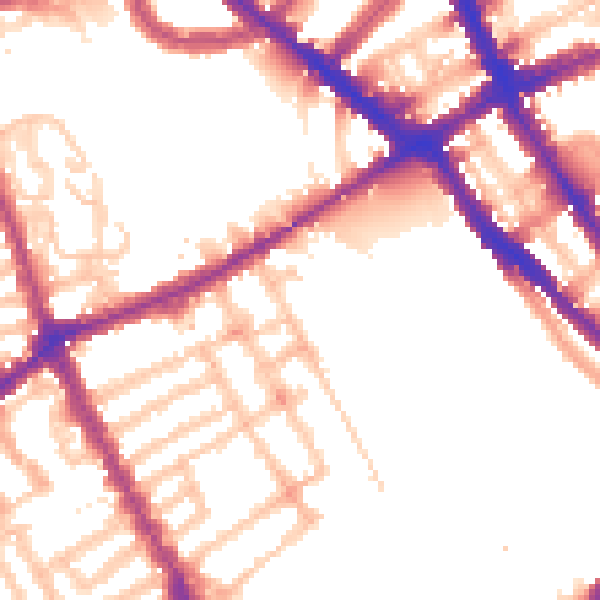 Daytime road noise heatmap for SW6 1EQ