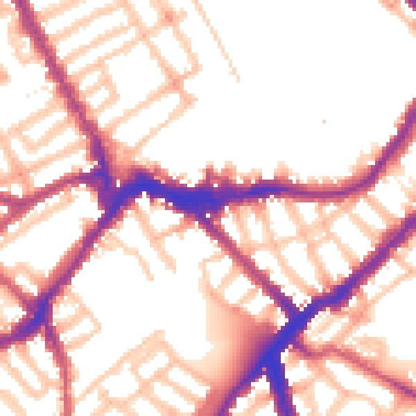 Daytime road noise heatmap for SW6 1ES