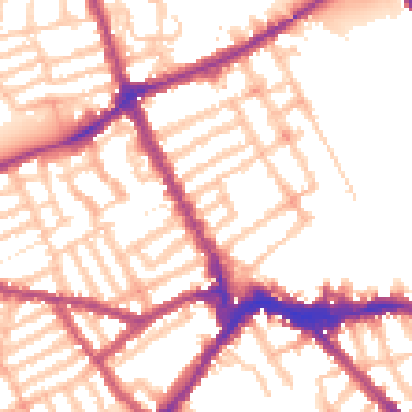 Daytime road noise heatmap for SW6 1JP