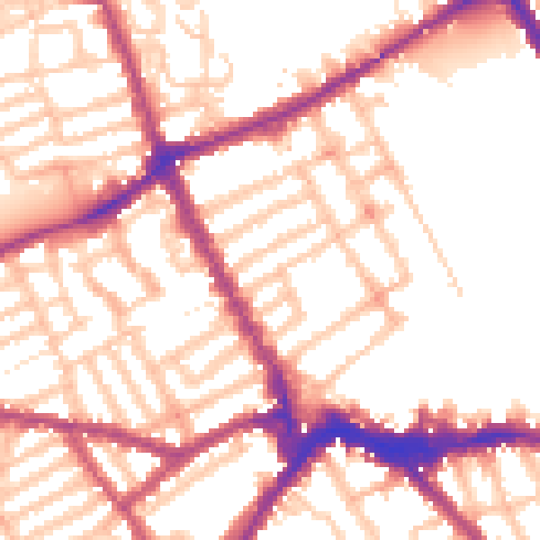 Daytime road noise heatmap for SW6 1JT