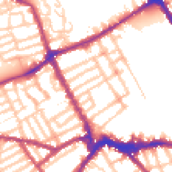 Daytime road noise heatmap for SW6 1LH