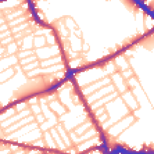 Daytime road noise heatmap for SW6 1PF