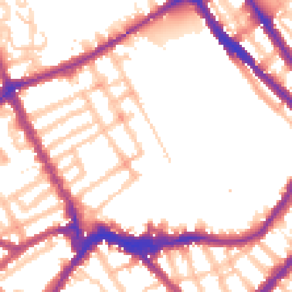 Daytime road noise heatmap for SW6 1QE