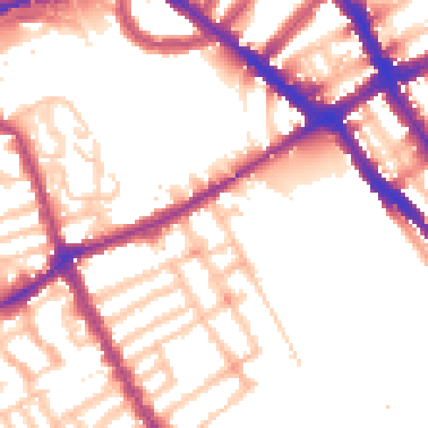 Daytime road noise heatmap for SW6 1RP