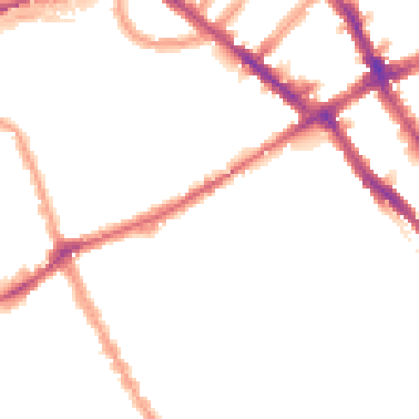 Night-time road noise heatmap for SW6 1RP