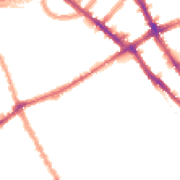 Night-time road noise heatmap for SW6 1RU