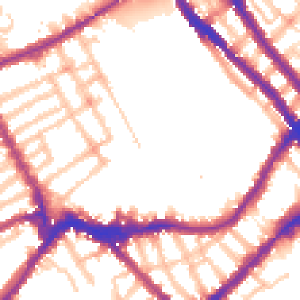 Daytime road noise heatmap for SW6 1SN