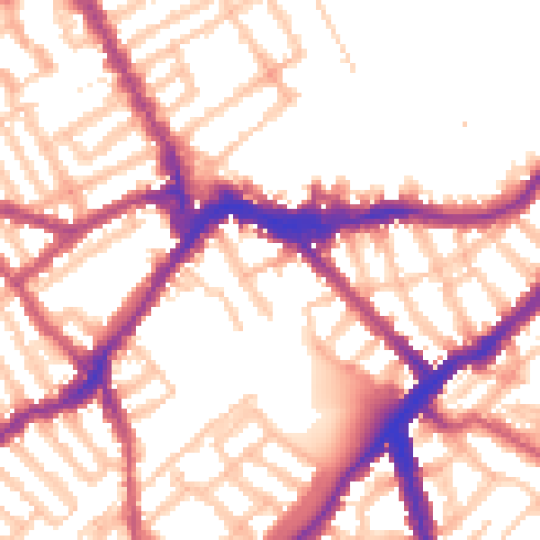 Daytime road noise heatmap for SW6 1TA
