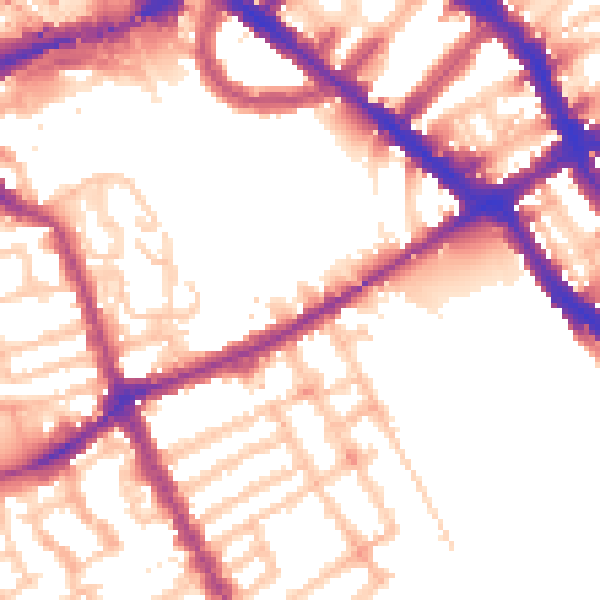 Daytime road noise heatmap for SW6 1TT
