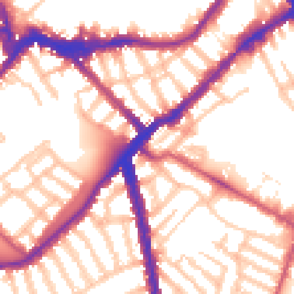 Daytime road noise heatmap for SW6 2AA