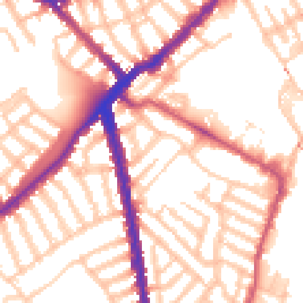 Daytime road noise heatmap for SW6 2AP
