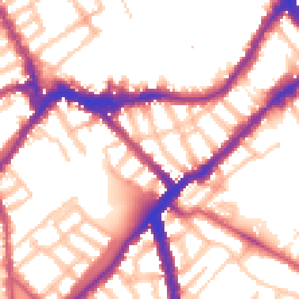 Daytime road noise heatmap for SW6 2EG
