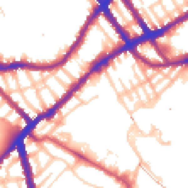 Daytime road noise heatmap for SW6 2EQ