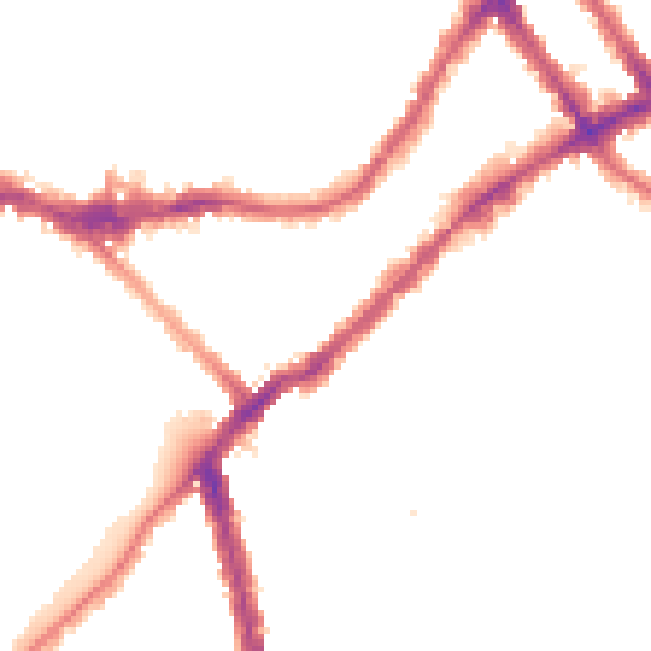 Night-time road noise heatmap for SW6 2HD