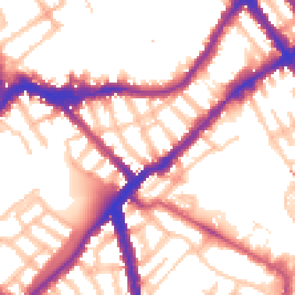 Daytime road noise heatmap for SW6 2HJ