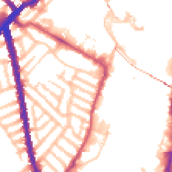 Daytime road noise heatmap for SW6 2QP