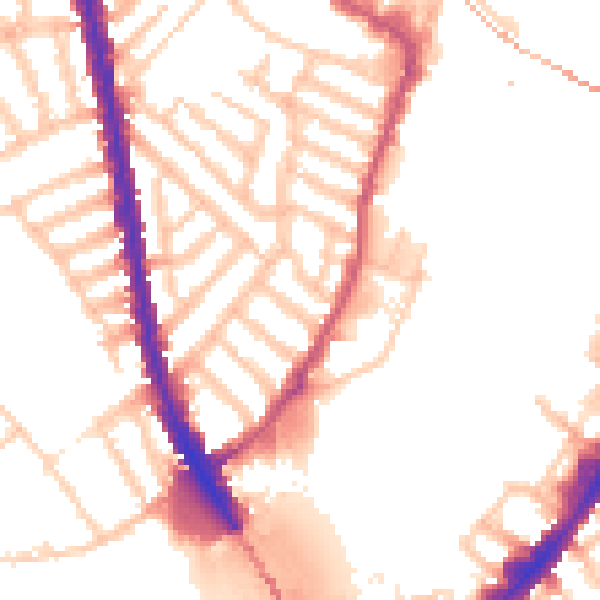 Daytime road noise heatmap for SW6 2SE