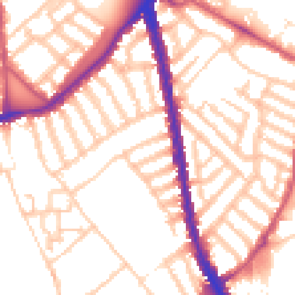 Daytime road noise heatmap for SW6 3AH