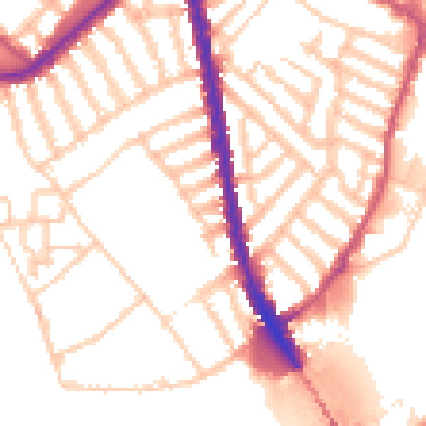 Daytime road noise heatmap for SW6 3AS