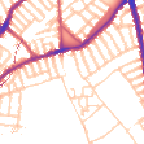 Daytime road noise heatmap for SW6 3BE