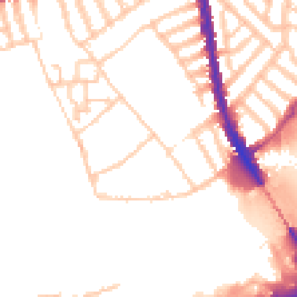 Daytime road noise heatmap for SW6 3DZ