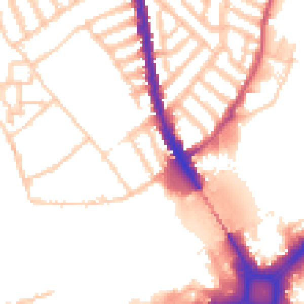 Daytime road noise heatmap for SW6 3HE