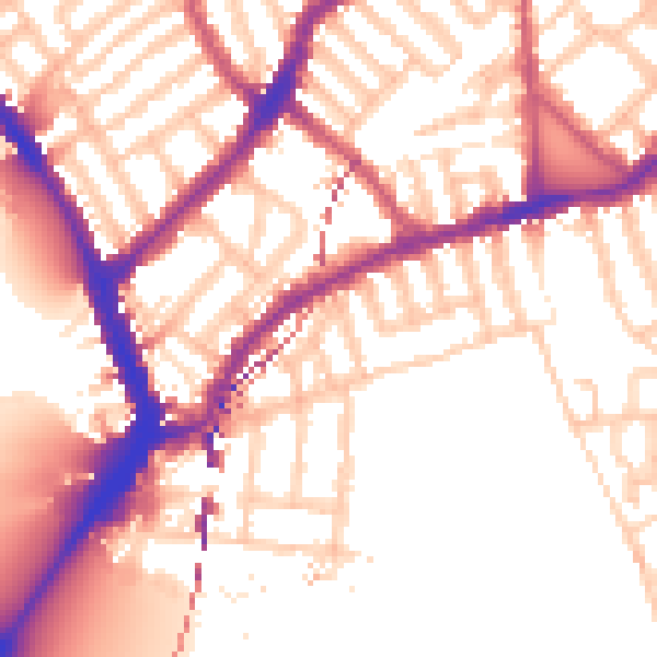 Daytime road noise heatmap for SW6 3NA