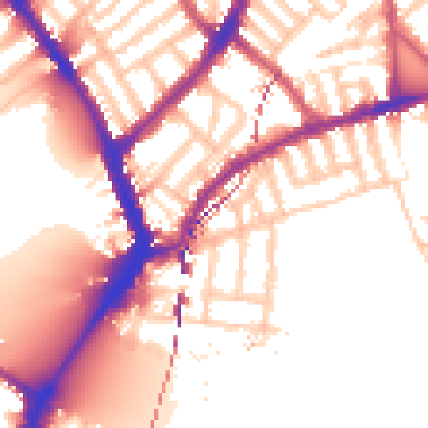 Daytime road noise heatmap for SW6 3NS