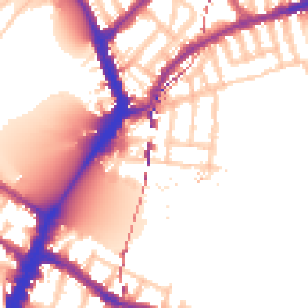 Daytime road noise heatmap for SW6 3PA