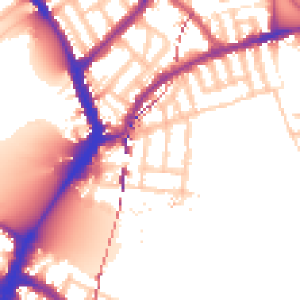 Daytime road noise heatmap for SW6 3PD