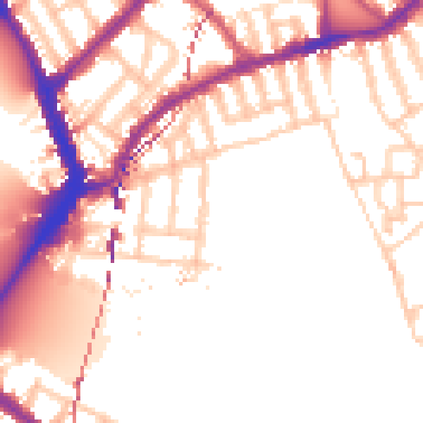 Daytime road noise heatmap for SW6 3PS