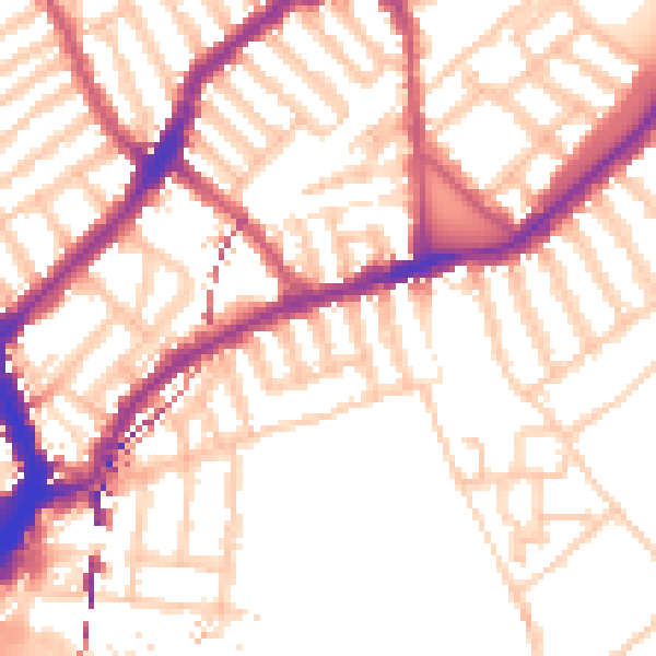 Daytime road noise heatmap for SW6 3QA