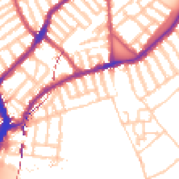 Daytime road noise heatmap for SW6 3QB
