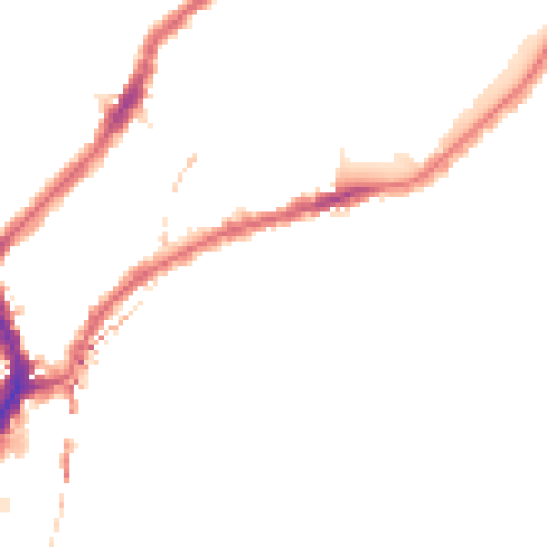 Night-time road noise heatmap for SW6 3QB