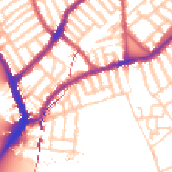 Daytime road noise heatmap for SW6 3QF
