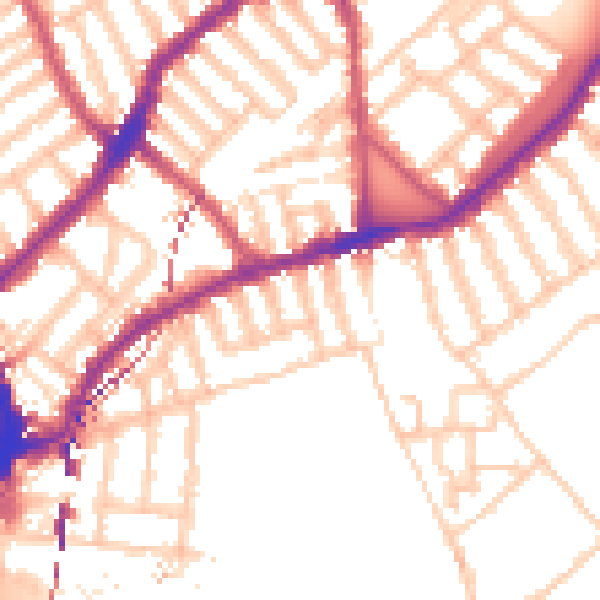 Daytime road noise heatmap for SW6 3RL