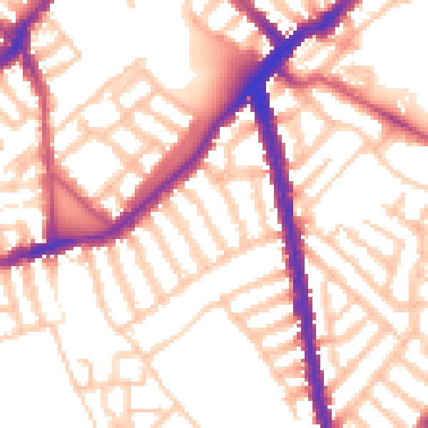 Daytime road noise heatmap for SW6 3SR