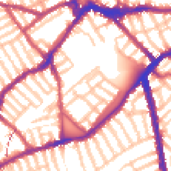 Daytime road noise heatmap for SW6 4AS