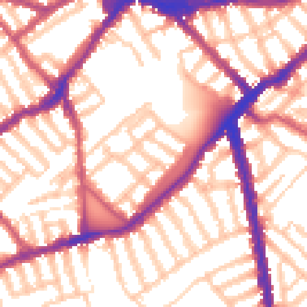 Daytime road noise heatmap for SW6 4BN