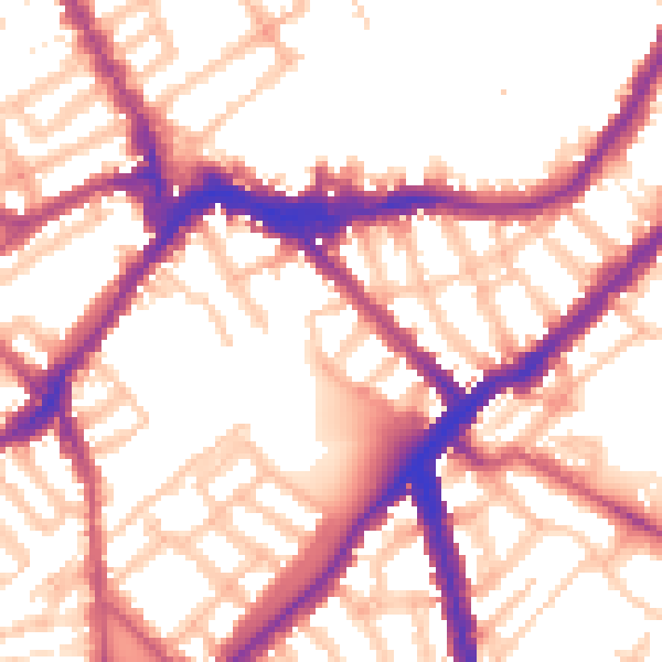 Daytime road noise heatmap for SW6 4BY