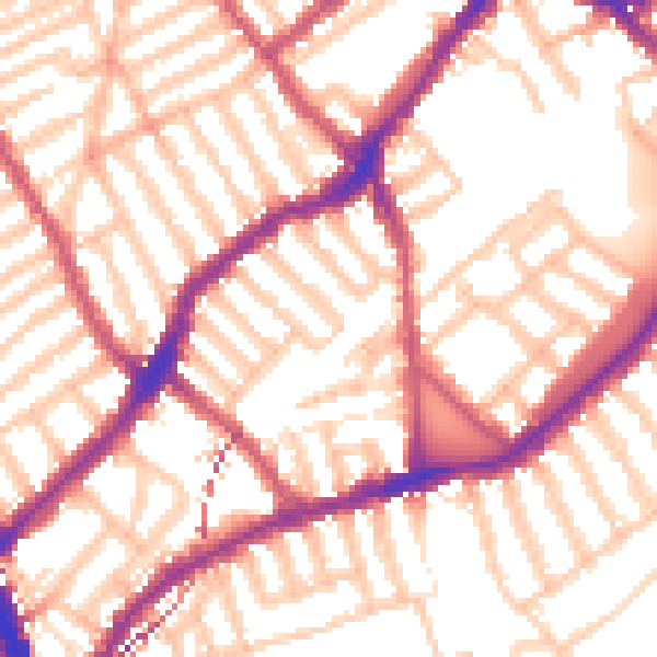 Daytime road noise heatmap for SW6 4DA