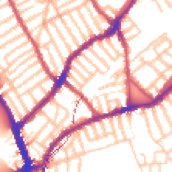 Daytime road noise heatmap for SW6 4EH