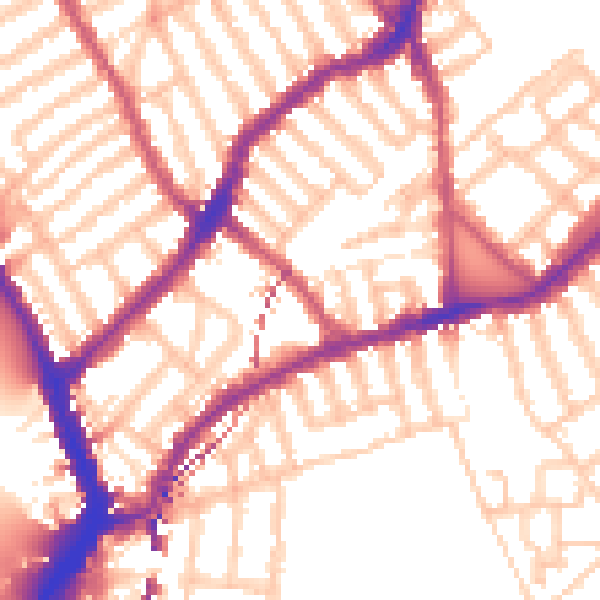 Daytime road noise heatmap for SW6 4ER