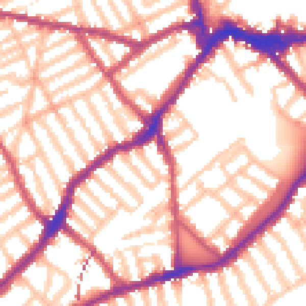Daytime road noise heatmap for SW6 4HW