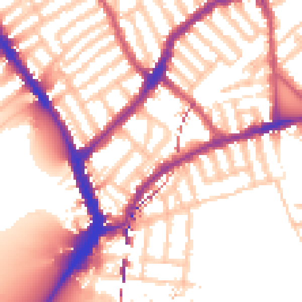 Daytime road noise heatmap for SW6 4LG